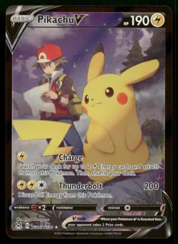 Pikachu V TG16/TG30 Lost Origin Trainer Gallery Holo Rare V Pokemon NM - Image 1