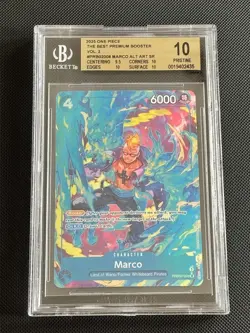 One Piece The Best Vol.2 Premium Marco PRB02-008 SR Alt Art BGS 10 Low Pop! - Image 1