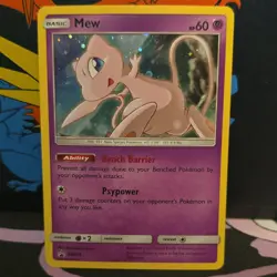 Pokemon TCG Mew 60 HP Promo Holo SM215 SM Bench Barrier Ability Card - Image 1