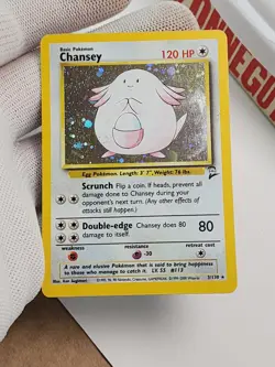 Vintage Pokemon Card Base Set 2 Chansey Holo Card 3/130 Near MINT Condition - Image 2