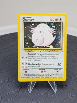 Vintage Pokemon Card Base Set 2 Chansey Holo Card 3/130 Near MINT Condition - Image 3