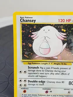 Vintage Pokemon Card Base Set 2 Chansey Holo Card 3/130 Near MINT Condition - Image 5