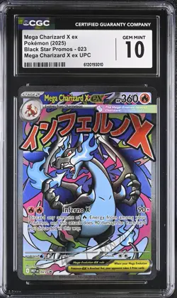 Mega Charizard X ex 023 CGC Gem Mint 10 Black Star Promo UPC Pokemon Card - Image 1