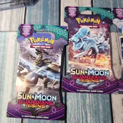 4 X Pokemon TCG Sun & Moon Guardians Rising Sleeved Booster FULL Art Set SEALED - Image 2