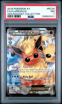 2016 POKEMON XY GENERATIONS RADIANT COLL #RC28 FULL ART/FLAREON EX PSA 7 - Image 1