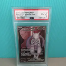 Pokemon Team Rocket's Mewtwo ex 213/182 Sv10 Destined Rivals Ultra Rare PSA 10 - Image 1