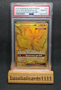 Pokemon TCG Ultra Necrozma GX Dragon Majesty Holo 78/70 Secret Rare PSA 10 P1 - Image 1