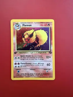 Pokemon TCG 1st Editon Flareon Jungle 3/64 Holo Unlimited Holo Rare - Image 1