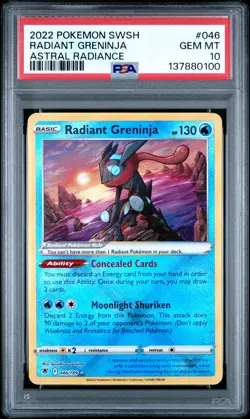 2022 POKEMON SWORD & SHIELD ASTRAL RADIANCE #046 RADIANT GRENINJA PSA 10 - Image 1