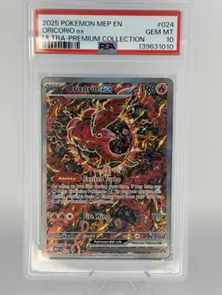 2025 POKEMON MEP EN-ME BLACK STAR PROMO #024 ORICORIO EX PSA 10 - Image 1