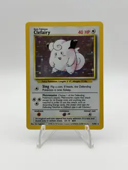 Pokemon Clefairy Base Set Holo Rare 5/102 40 HP Wizards English 1999 - Image 1