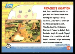 Pikachu's Vacation [Foil] #42 Pokemon 1999 Topps Movie LP - Image 2