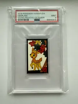 2016 POKEMON HANAFUDA DEERLING MARIO PIKACHU-OCTOBER PSA MINT 9 89840815 - Image 1