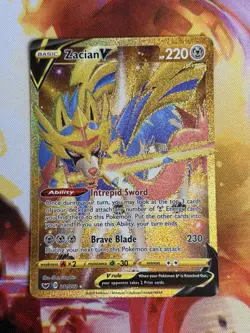 Pokemon Zacian v Holo Gold Card 211/202 Sword & Shield Secret Edition - Image 1
