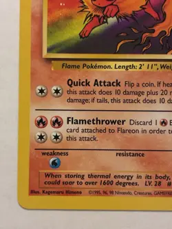 Pokemon TCG 1999 Flareon 19/64 Jungle Unlimited Non-Holo Rare Vintage LP ✨ - Image 3