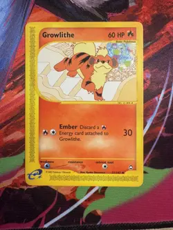 Pokemon TCG Growlithe Vintage WOTC Card 51/147 Aquapolis 2002 VLP-NM - Image 2