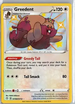 Pokemon Greedent Shining Fates: Shiny Vault #SV100/SV122 - Image 1