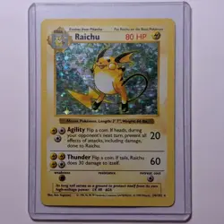 Pokemon Raichu 14/102 Base Set Holo Unlimited 1999 WOTC - Image 1