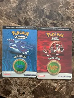 2003 Nintendo Pokemon Ruby And Sapphire Limited Edition Collector’s Coins Sealed - Image 1