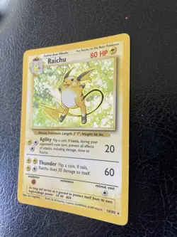 Raichu #14/102 Pokemon Base Set unlimited Holo rare 1999 LP Wizards of the Coast - Image 2