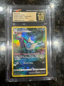 Pokemon Vaporeon Brilliant Stars Trainer Gallery Full Art #TG02 CGC 10 Pristine - Image 1