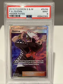 2019 Pokemon S&M Guzma Full Art Hidden Fates PSA 9 Case Cracked - Image 1
