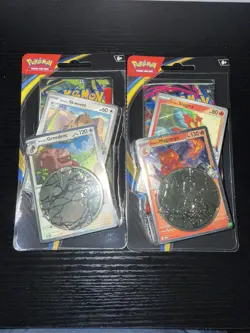 Pokemon TCG Checklane Blister Pack Set Of 2 (Arven’s Greedent & Ethan’s Magcargo - Image 1