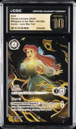 2025 DISNEY LORCANA WHISPERS IN THE WELL #241 ARIEL CGC 10 PERFECT - Image 1