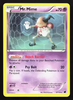 Mr. Mime 47/116 Plasma Freeze LP Pokemon Card TCG - Image 1