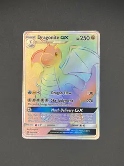 Dragonite GX 248/236 Unified Minds 2019 Secret Rainbow Rare HoloPokemon Card TCG - Image 1