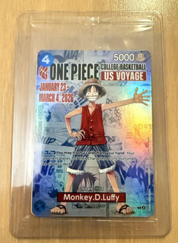 One Piece Monkey D. Luffy US Voyage College Basketball Promo Card SEALED - Image 3