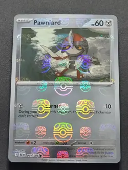 Pawniard 064/086 Master Ball Pattern Black Bolt Pokemon TCG - Image 1
