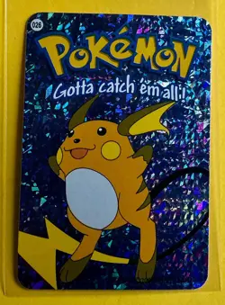 RAICHU Pokemon Pocket Monsters Japanese Vending Prism Sticker Holo LP Foil - Image 1