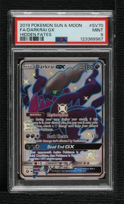 Shiny - Darkrai GX Pokemon Sun & Moon Hidden Fates Vault PSA 9 MINT - Image 1