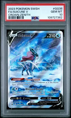 2023 Pokemon Sword And Shield Crown Zenith Fa Suicune V #GG38 PSA 10 - Image 1
