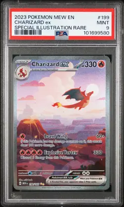 2023 POKEMON MEW EN-151 SPECIAL ILLUSTRATION RARE #199 CHARIZARD EX PSA 9 - Image 1