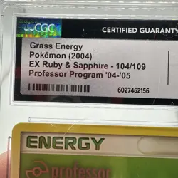 Pokemon TCG Grass Energy 104/ 109 Professor Program 04-05 Stamp CGC GEM 10 - Image 5