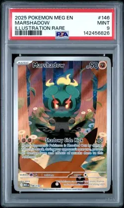 2025 POKEMON MEGA EVOLUTION #146 MARSHADOW ILLUSTRATION RARE IR PSA 9 Mint - Image 1