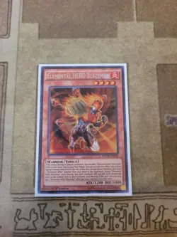 YUGIOH ELEMENTAL HERO BLAZEMAN WSUP-EN032 PRISMATIC SECRET 1ST ED NM - Image 1