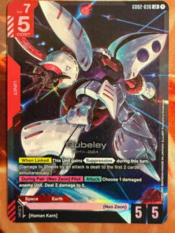 Qubeley LR - GD02-036 - Dual Impact Gundam TCG English Card Game - Image 1
