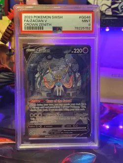 Zacian v Crown Zenith: Galarian Gallery Holo Ultra Rare Card GG48/GG70 PSA9 - Image 1