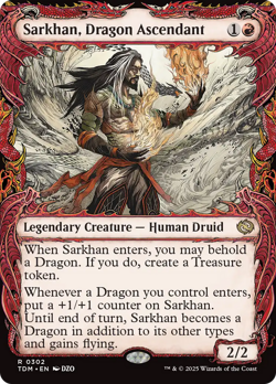 x1 Sarkhan, Dragon Ascendant TDM Tarkir Dragonstorm MTG 302 SHOWCASE RARE 1x - Image 1