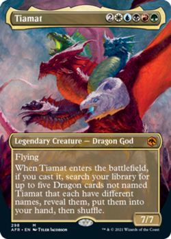[1x] Tiamat - Foil - Borderless Slight Play, English AFR Extras MTG Magic - Image 1