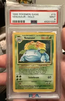 Pokemon Venusaur Base Set Holo Unlimited PSA 9 - Image 1