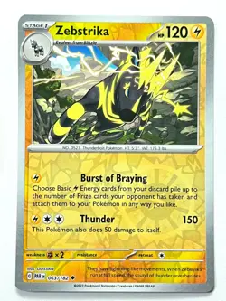 Zebstrika 063 Reverse Holo Uncommon Paradox Rift Pokemon Pack Fresh Near Mint NM - Image 1