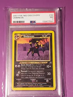 POKEMON 2001 UMBREON NEO DISCOVERY 32/75 PSA 7- SHOULD BE HIGHER GRADE - Image 1