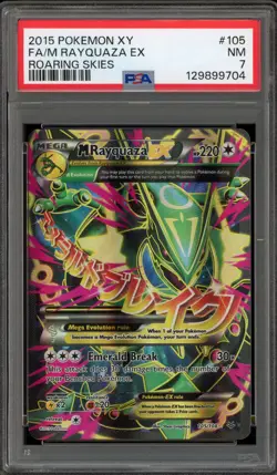 Pokemon M Rayquaza EX XY Roaring Skies Full Art #105 PSA 7 - Image 1