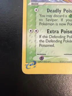 Pokemon TCG Seviper Holo Rare Card 11/100 EX Sandstorm LP+ - Image 2