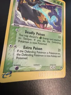 Pokemon TCG Seviper Holo Rare Card 11/100 EX Sandstorm LP+ - Image 3