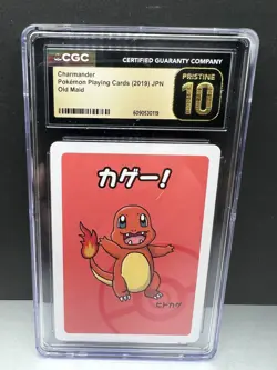 🔥🔥CGC PRISTINE 10 CHARMANDER OLD MAID PLAYING CARDS 2019 JAPANESE POKEMON CARD - Image 1